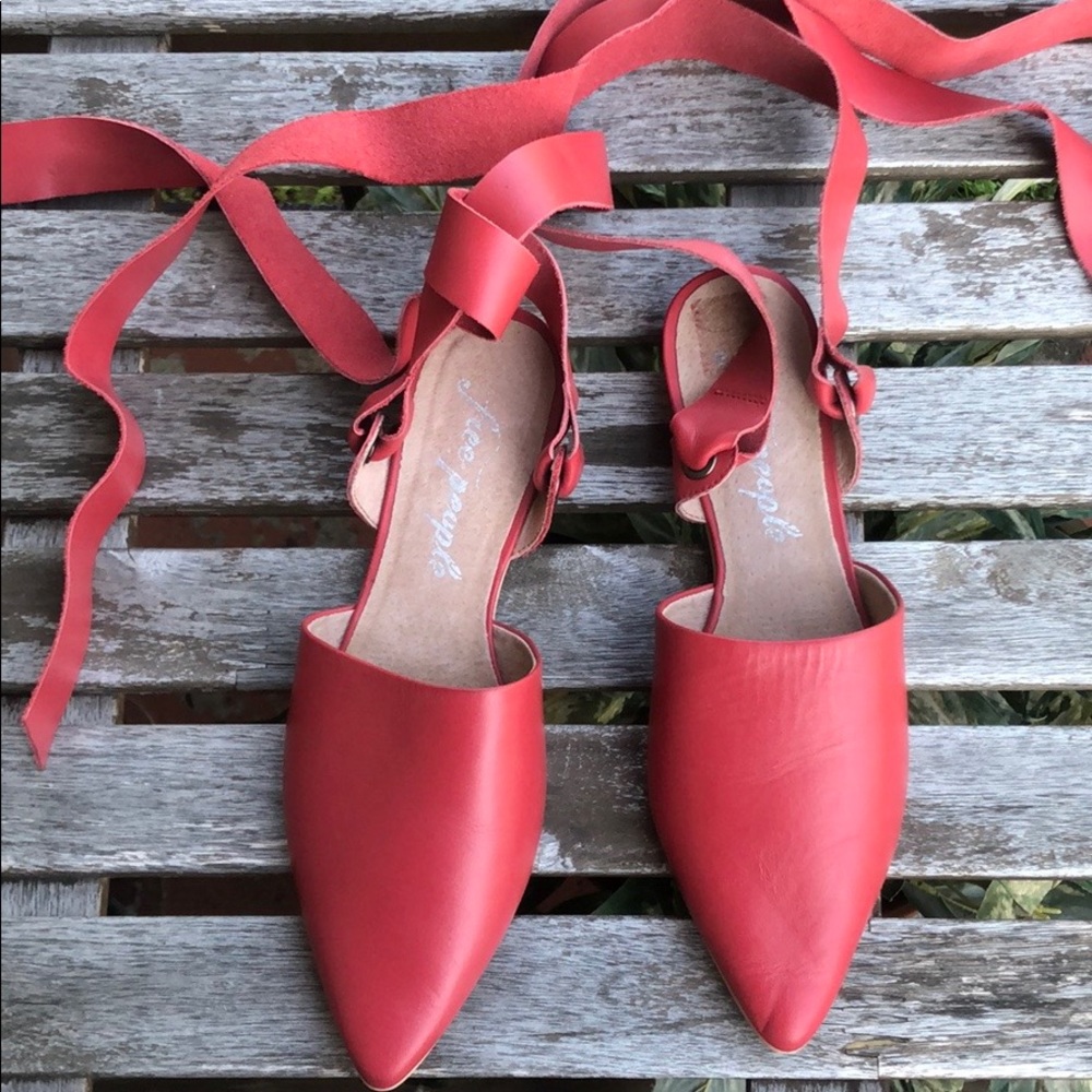Free People Ankle Wrap Flats